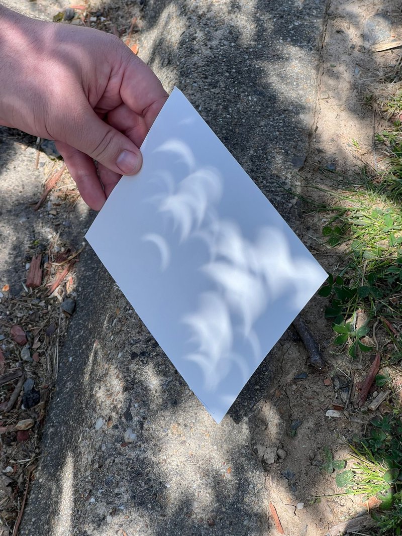 Photo the crescent sun projected onto a piece of cardstock