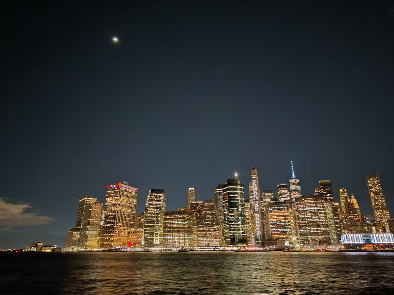 The Manhattan skyline at night time