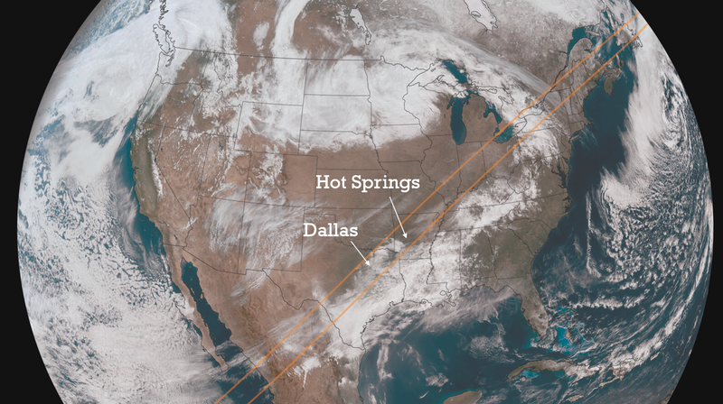 Satellite image showing the cloud situation over the United States