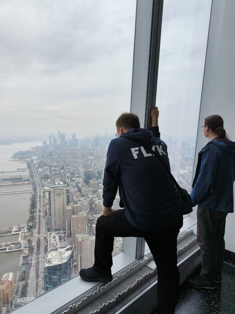 Our group looking at the view from One World Trade Center